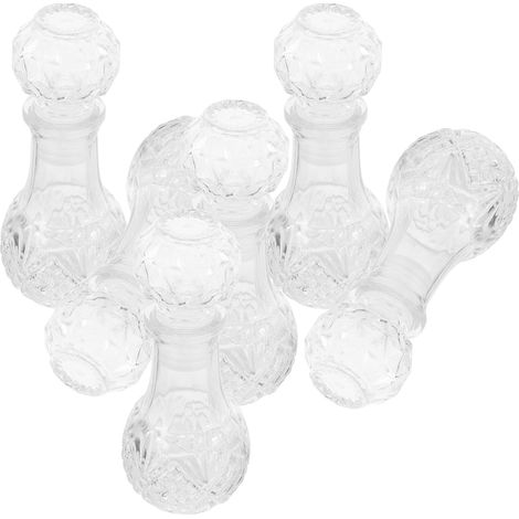 de 6 carafes à vin en verre de 50 ml avec bouchons Design (1/5)
