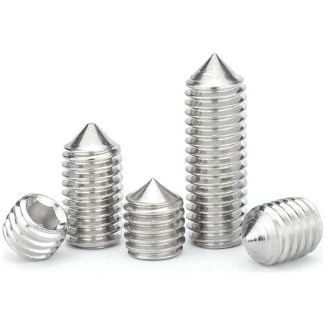 royaluxe-Vis Sans Tête Coniques M6 Vis Sans Tête Hexagonales en Acier Inoxydable Fixations Allen Vis Pointeau M6×20mm,20 pcs