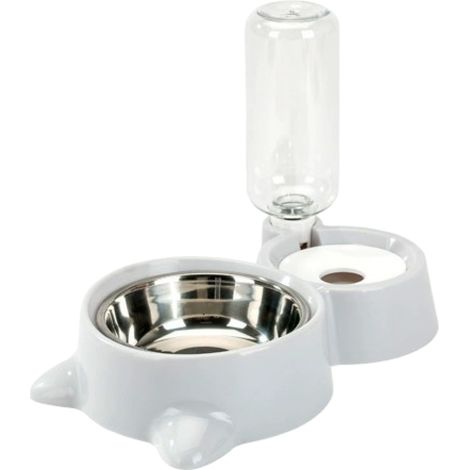 Ciotola anti-rovesciamento per animali domestici, set di ciotole automatiche per l'acqua per gatti, accessori per animali domestici (grigio)