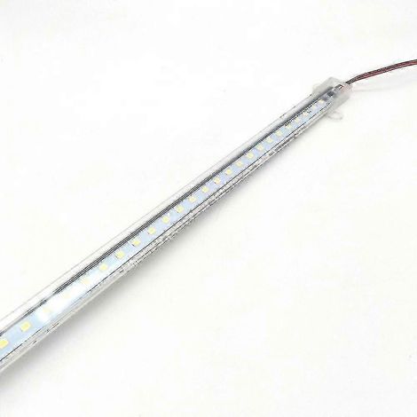 Barre lumineuse LED rigide 70 cm étanche IP65 12 W 72 x 2835, tube PC transparent, 220 V CA (1/5)