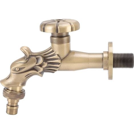 Bathroom Faucet, Antique Brass Wall Faucet G1/2 with Vintage Style, Installation for Sink, Kitchen, Garden, Bar and Laundry Room (1/5)
