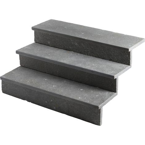 Dessus de marche Pierre de Tandur Gris 100x30x3 cm Bord Droit (à l'unité) - RO'MA NATURE (1/5)