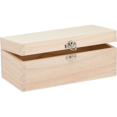 Glorex GmbH 6 1682 002 - Scatola in Legno di Pino, Rettangolare, con Chiusura, Grande Circa 23 x 11 9 cm, FSC Mix, per verniciare, incollare o Decorare Il Ferro da Bollo