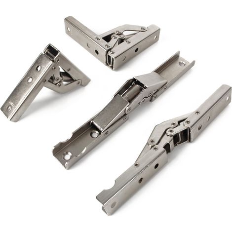 Charnière pliante à 90 degrés Charnière pliante élastique en acier inoxydable Support pour étagère murale Accessoires pour portes d'armoires(4 pièces) (1/5)