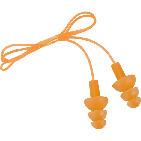 Wasserdichte, weiche Silikon-Ohrstöpsel mit Kabel zur Geräuschdämpfung beim Schwimmen (Orange) (1/5)