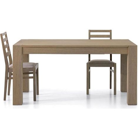 Tavolo da Pranzo Moderno Legno Rovere Marrone Dimensione Tavoli: 140 x 90 + 2 allunghe 40 cm