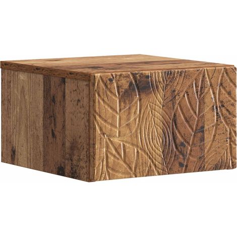 Wandmontierter Nachttisch Altholz 49 x 34,5 x 20 cm vidaXL