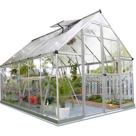 Palram - Canopia – Serre de jardin polycarbonate 9m² – Structure en aluminium renforcé – Panneaux double-parois anti-UV – Accès facile avec double-porte