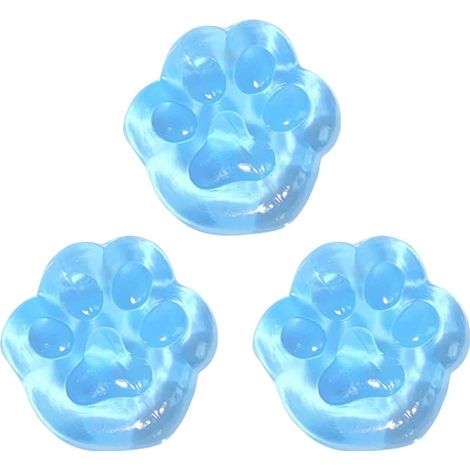 Lot de 3 jouets anti-stress en forme de patte de chat, patte anti-stress Taba transparente à pincer, cadeau anti-stress pour enfants et adultes - Bleu ciel (1/4)