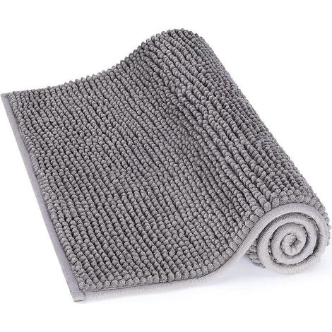 Tapis de bain en microfibre chenille antidérapante et absorbante, 80 x 50 cm, séchage rapide, lavable en machine (1/4)