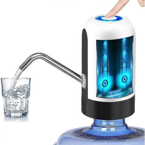 Distributeur d'eau portable avec pompe à eau pour bonbonnes de 5 gallons, rechargeable par USB, pompe à eau automatique et interrupteur pour bonbonnes. (1/4)