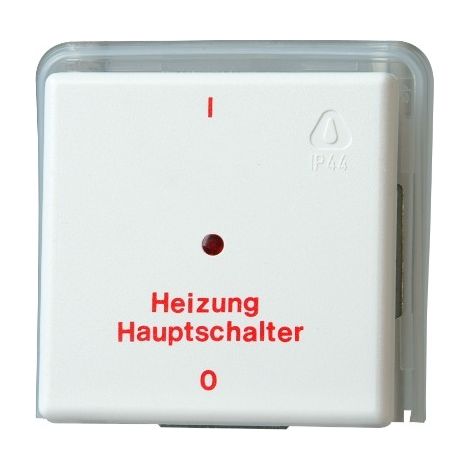 Interrupteur chauffage encastré 10AX, 2 socles, plaque centrale, IP44