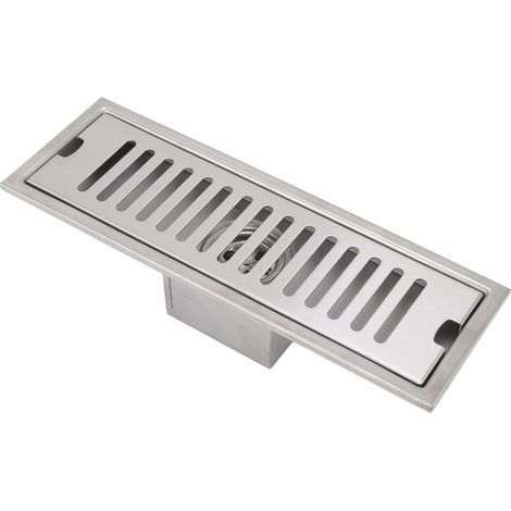 Rechteckige, 30 cm (12 Zoll) lange Duschrinne mit geruchsdichtem Rückflussverhinderer für Bad und Küche. Schneller Wasserablauf. (1/5)