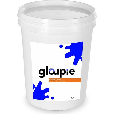 GLOUPIE BAGNI E CUCINE Pittura All'Acqua Traspirante Per Pareti Di Bagno E Cucina, 1 Litro, Bianco, Made In Italy (1/4)