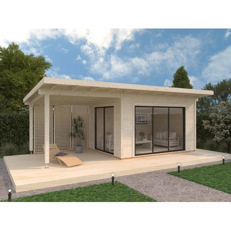 Abri de jardin en bois Grace 11,2+8,2 m2 Naturel (1/5)