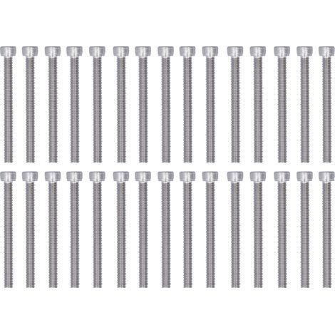 30 A2-70 Edelstahl 304 Marinequalität Innensechskantschrauben, M6x50 Schrauben, 30er-Packung