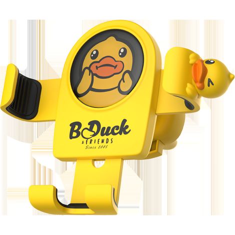 Support de téléphone de voiture, motif de dessin animé mignon, conception d'évent Stable, support de Dissipation thermique avec coussin en Silicone souple jaune (1/5)