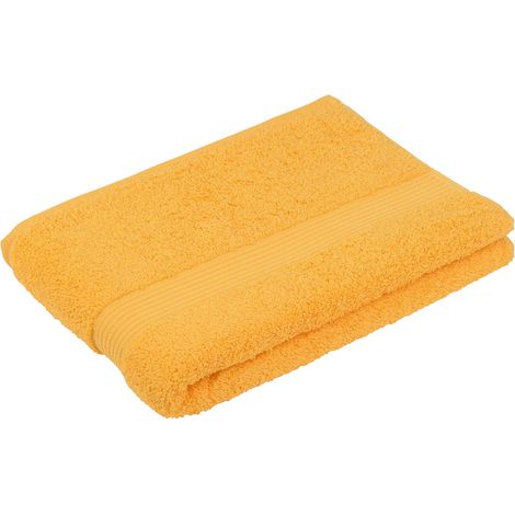 Serviette de Douche, Lot de 2, Douce et absorbante, 100% Coton, 100 x 150 cm - Jaune (1/3)