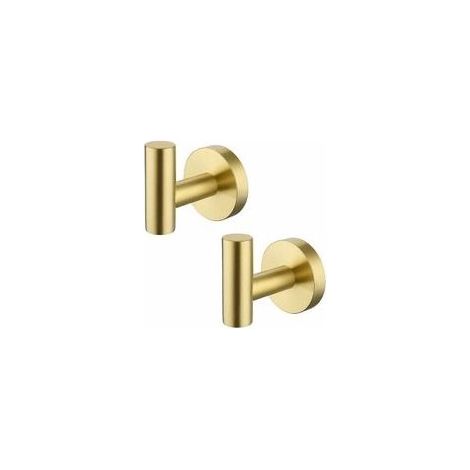 Bathroom wall-mounted towel hook – Set of 2 – 304 stainless steel – Matte gold color – Corrosion resistant (1/4)