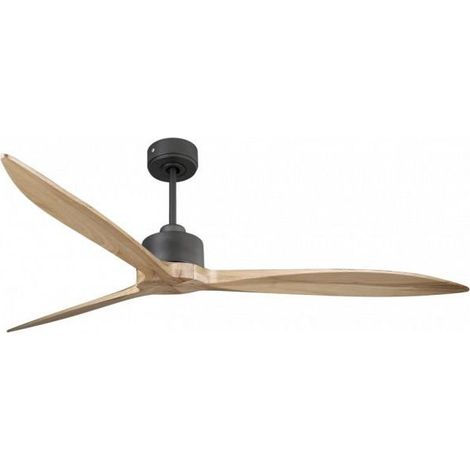 Super destratificateur et ventilateur DC 166 cm noir pales bois clair idéal 30 à 60 m² (1/5)