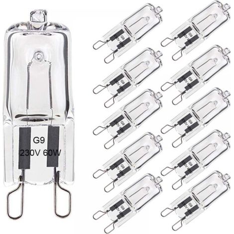 Halogen Bulb G9 60W Warm White 2800K 680LM 230V Dimmable Halogen Capsule Filament Bulb Pack of 10 (1/5)