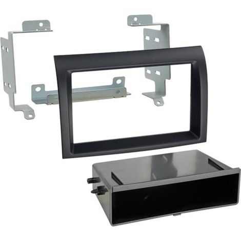 Kit Support autoradio 2DIN compatible avec Citroen Fiat Peugeot ap06 Avec vide-poche Noir