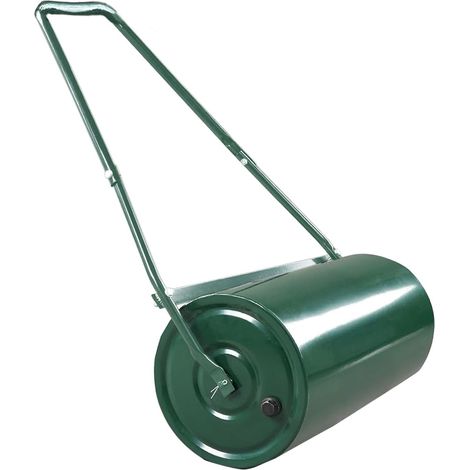 Rouleau à gazon robuste en acier – Capacité 36L – Poignée ergonomique en U – nivellement, semis, pose de gazon – Outil manuel de jardinage