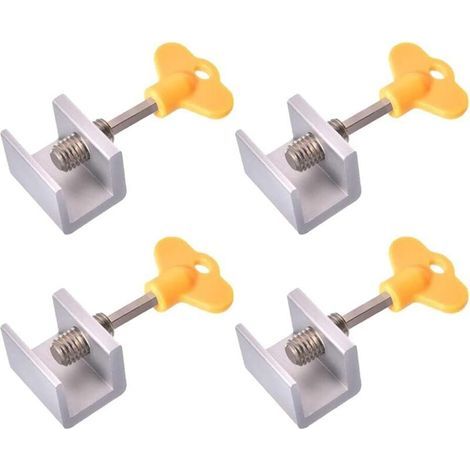 4-Piece Sliding Window Lock Set, Adjustable Sliding Door Stopper, Adjustable Window Lock, Aluminum Alloy Sliding Door Lock, Window Security (1/5)