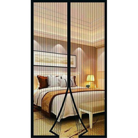 Magnetic Door and Window Mosquito Net - Fly Screen for Doors - Insect Screen - Sliding Patio Door Mosquito Net - Magnetic, No Drilling Required (90 x 210cm, Black) (1/4)