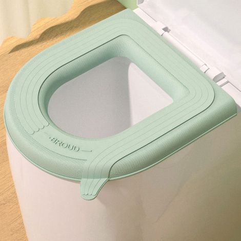 Coussin De Siège De Toilette EVA - 43 X 38 Cm - Imperméable Antidérapant Avec Poignée - Pour Toilettes Standard - 1 Pièce (1/4)