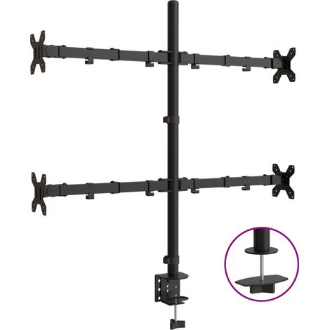 Support de moniteur noir acier VESA 75/100 mm (1/5)