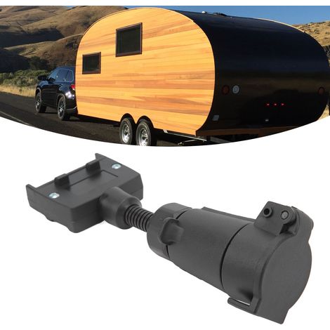 Anhängeradapter: 7-poliger runder Buchsenstecker auf flachen Stecker für Wohnwagen oder Boot (1/5)
