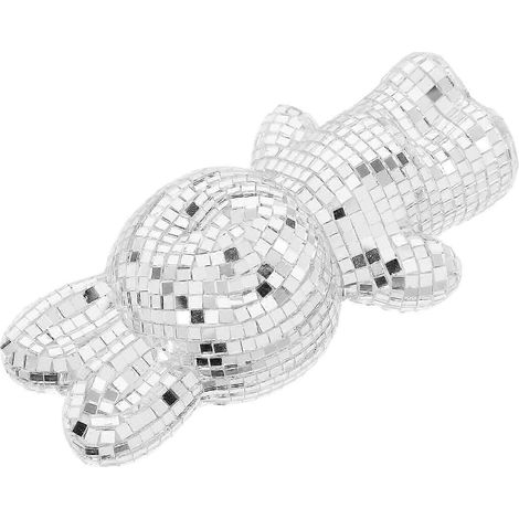 Ornement lapin boule disco fait main décoration miroir argentée pour la maison les fêtes Pâques Noël petite figurine animale réfléchissante (1/5)