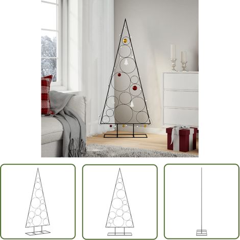 Dekorationsbaum - vidaXL Metall-Weihnachtsbaum für Dekorationen Schwarz 150 cm - Weihnachtsbaum Schwarz (1/5)