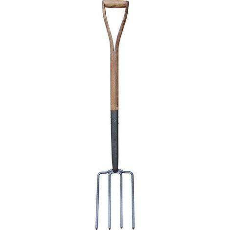 Fourche à Bêcher en Acier avec 4 Dents – Outil de Jardinage Robuste pour Ameublir le Sol, Creuser et Retourner la Terre, Pelle Fourche Extérieure (1/2)