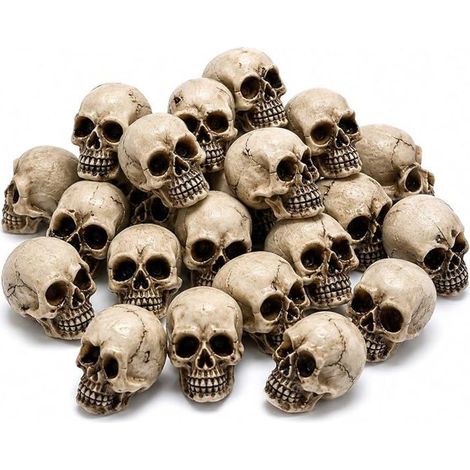 20 Pièces Tête de Mort Decoration Halloween 2.1 x 1.8cm,Résine Crânes Figurines,Halloween Decoration pour DECORS DE TABLE (1/5)