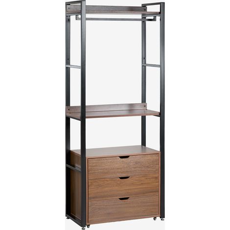 Armoire Ouverte avec Tiroirs en Acier et Bois Ariaster SKLUM Noir (1/5)