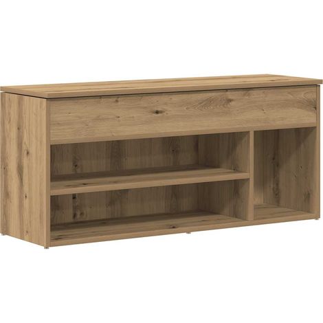 Banc à chaussure Meuble à chaussures chêne artisanal 102x30,5x45cm bois ingénierie (1/5)