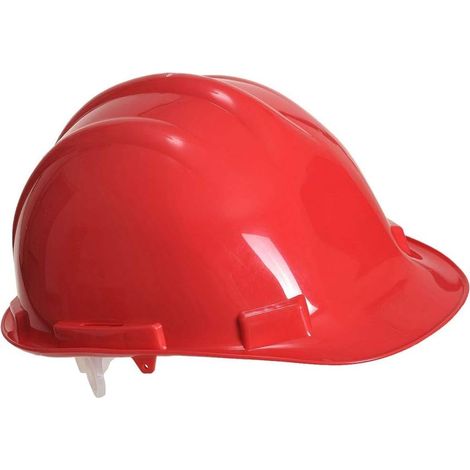 Casque De Sécurité Rouge - 1 Unité - Polyéthylène - Protection Chocs - Chantier BTP - 55-62 Cm
