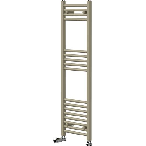 LuxeBath Termoarredo Scaldasalviette Sahara 400x1200 con Valvola Termostatica Portasciugamano da Parete con Design Moderno, Calorifero Dritto con Attacco Laterale, Colore Beige Opaco, Potenza 375 Watt (1/5)