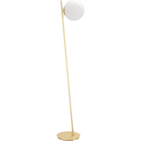 Lampe debout Rondo 4 Stahl Brass-Brush E27 1x40W L: 35,5 cm B: 25 cm H: 174,5 cm avec un interrupteur de pied (1/3)