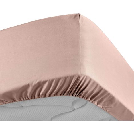 Drap Housse Percale - Bonnet 30 Cm - 200x160cm - Rose