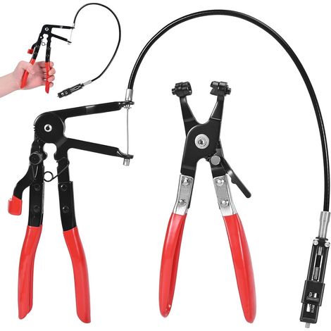 2 Pièces Pince à Collier de Serrage, Durite et Cardan - Outils de Réparation Automobile, Rouge (1/5)
