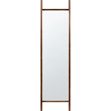 Wall Mirror Pine Wood Dark Brown 44 x 190 cm Wall Mounted Decorative Mirror Modern Style Hanging Decor BELLEAU (1/5)