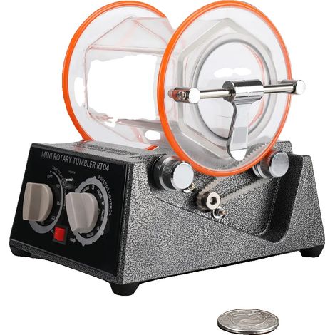 Polisseur de bijoux, Capacité 3 kg, Polycarbonate durable, Vitesse réglable 10-60 minutes, Rotation bidirectionnelle, Tapis en caoutchouc antidérapant (1/5)