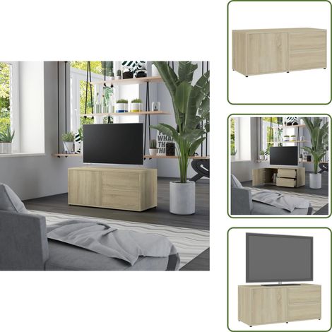 Mueble para sala - vidaXL Mueble para TV madera contrachapada color roble 80x34x36 cm - Mueble de TV moderno