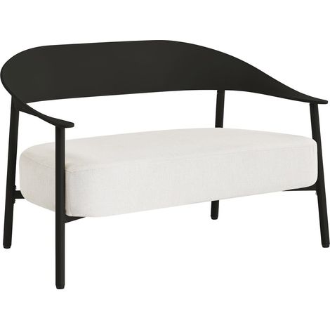 Gartensofa aus Kunststoff und Metall "Céora" - 2-Sitzer - Schwarz