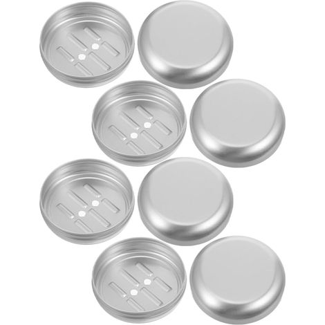 Round Soap Dishes Self Draining Aluminum Holder Set of 4