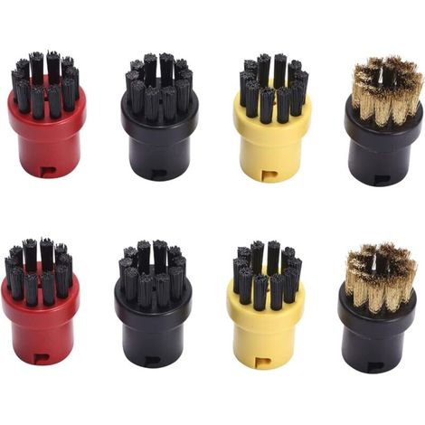 Set mit 4 Ersatz-Rundbürsten für Kärcher Dampfreiniger SC1 SC2 SC3 SC4 SC5 (gelb, rot, schwarz, kupfer) (1/5)
