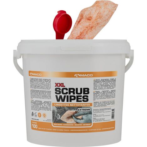 Barattolo da 100 salviettine detergenti scrub per mani e superfici